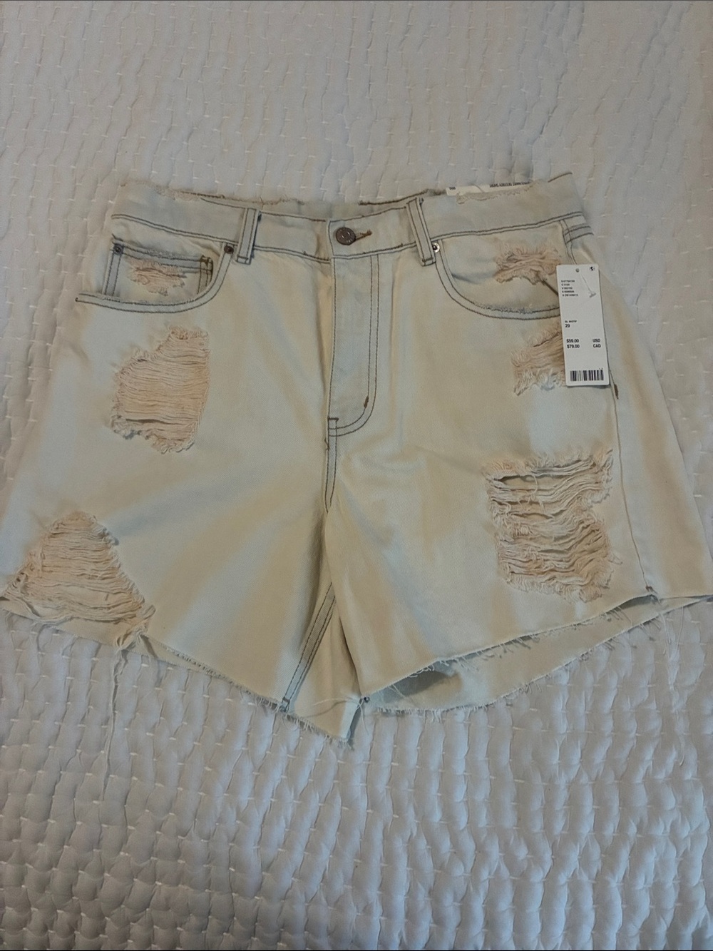 URBAN OUTFITTERS + BDG Dropped Rise Distressed Denim Short
